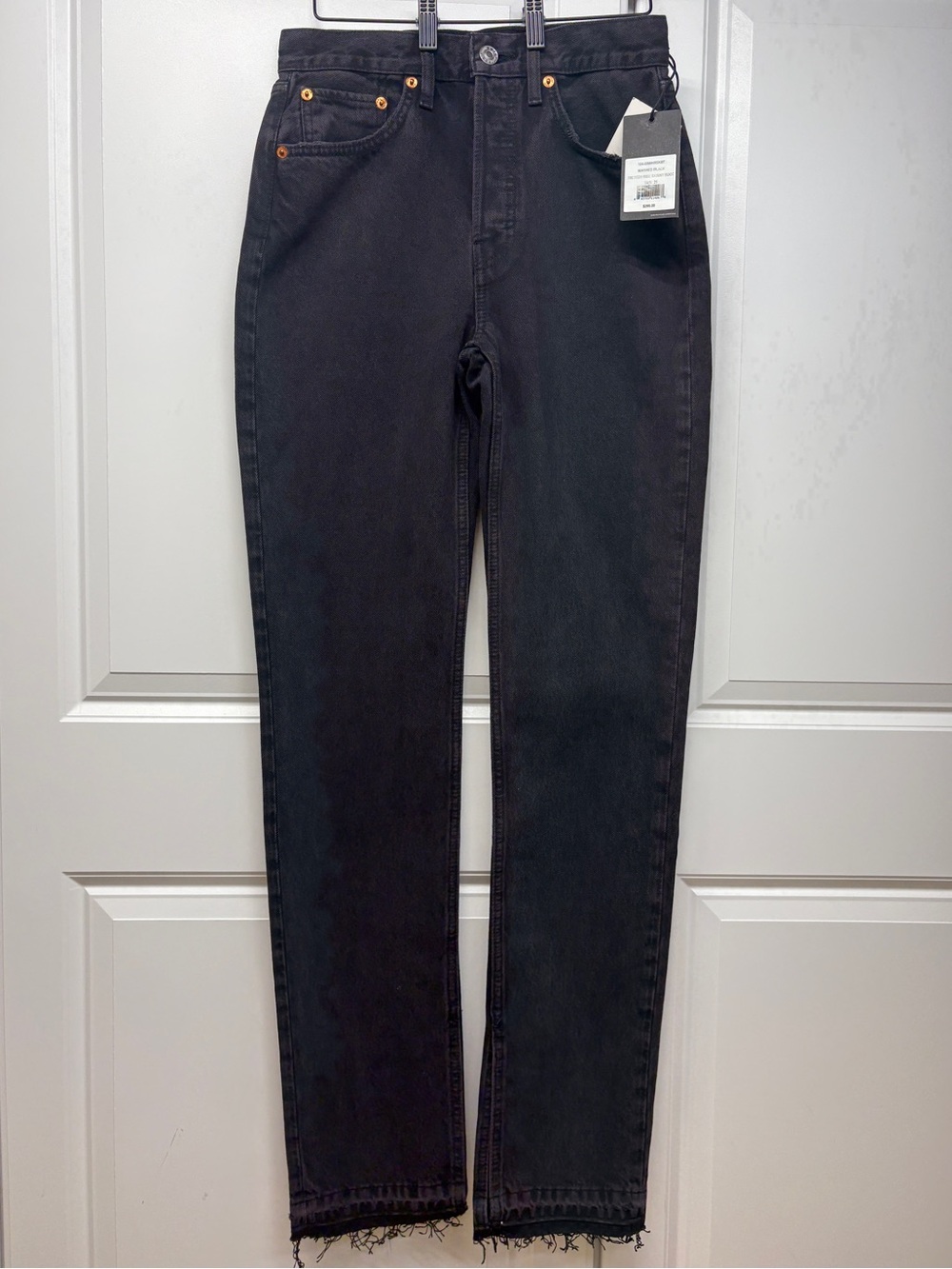 RE/DONE 70s High Rise Skinny Boot Jeans Washed Black 25 NWT READ